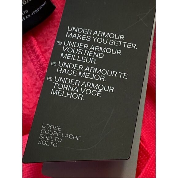 Under Armour Girls YLG Armour Fleece Pants - Cerise with White Trim - Picture 5 of 8